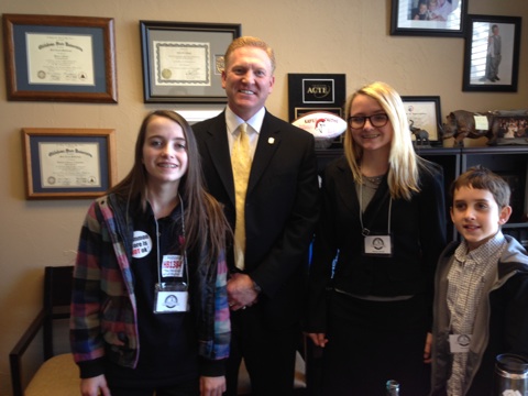 Representative Mark McCullough with Rachael, Stormie, and Joel